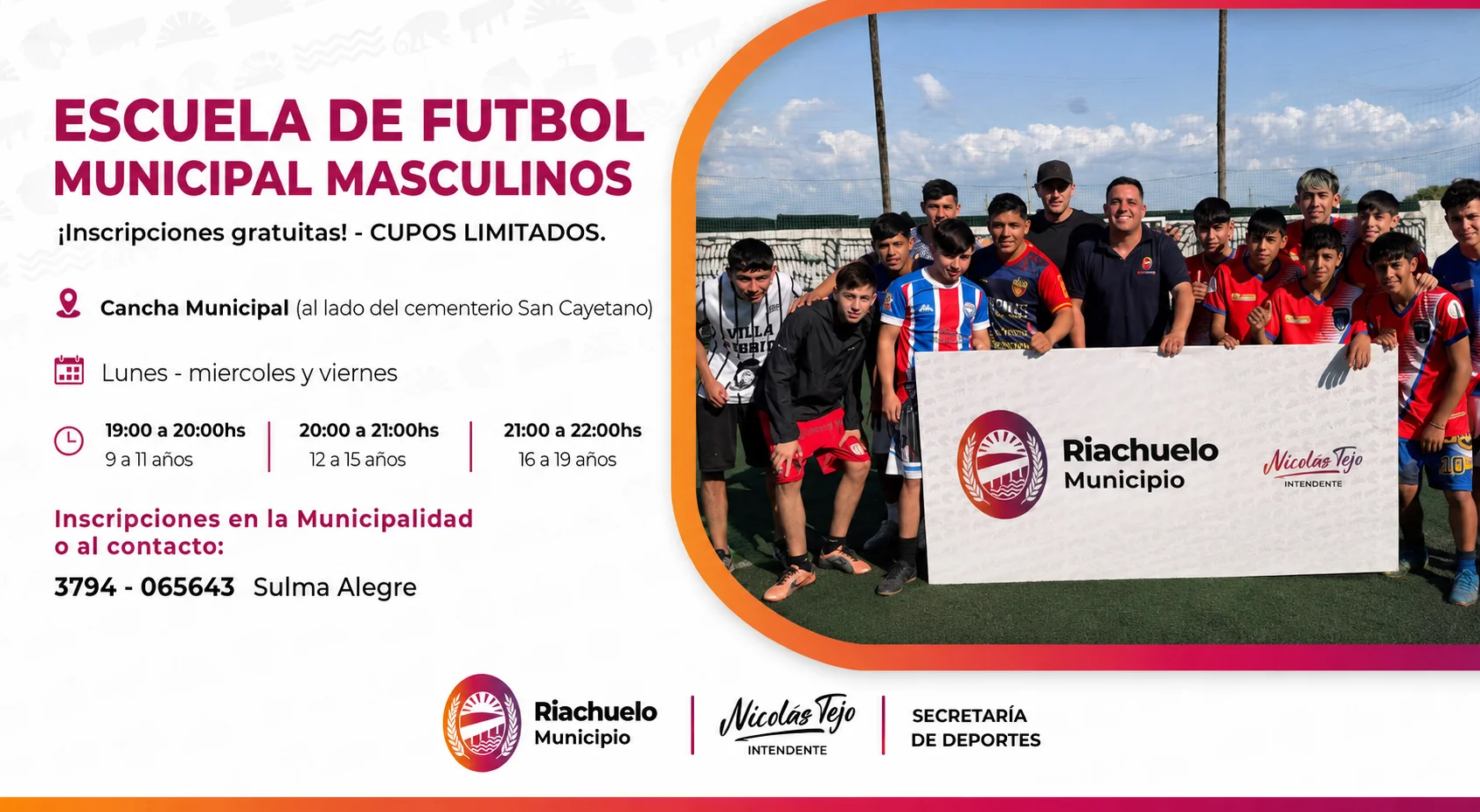 Abren las inscripciones para la Escuela de Fútbol Municipal Masculina
